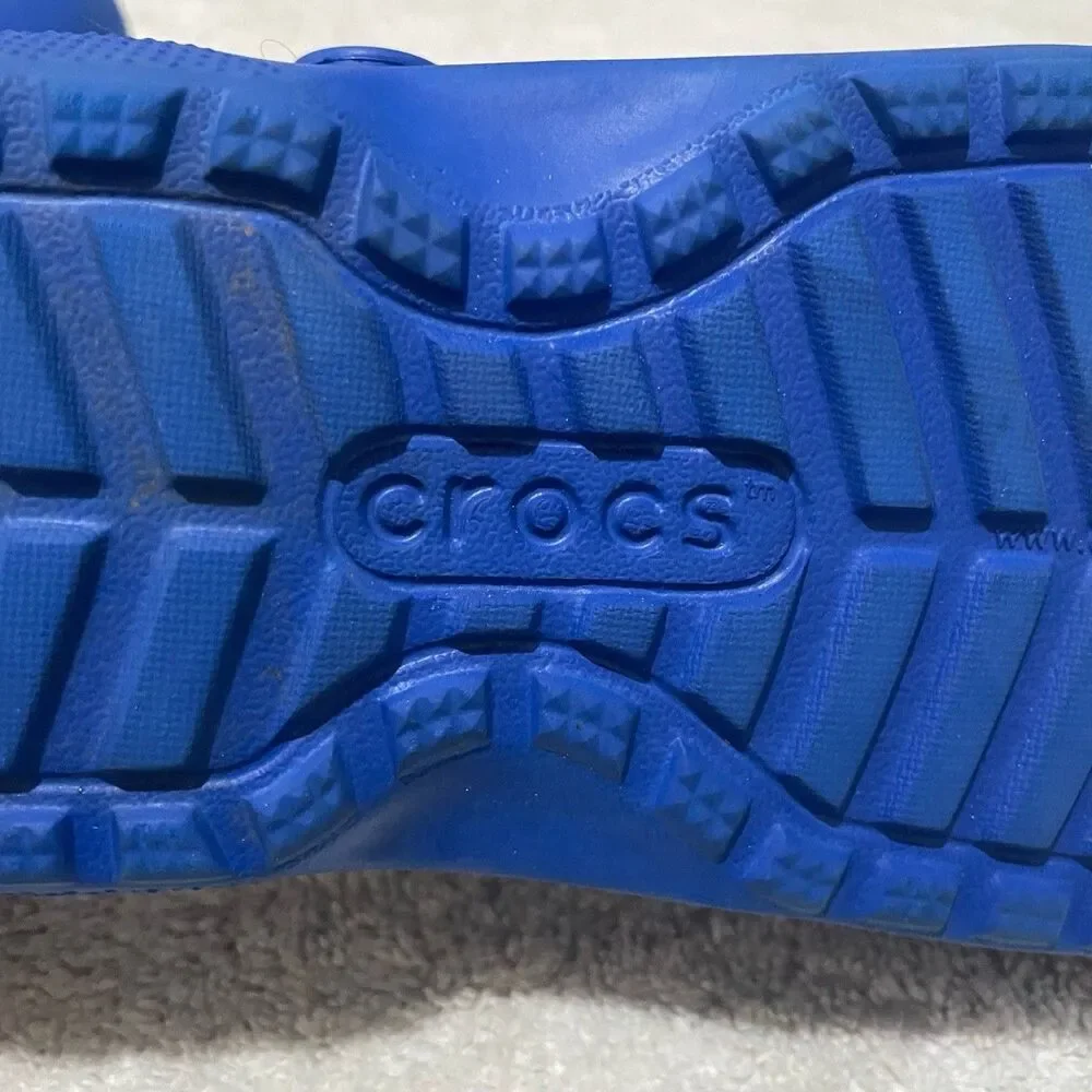 Crocs Kids Classic Clogs J5 Tie Dye Fur Lined Blue Winter Fall Rubber 5 Youth